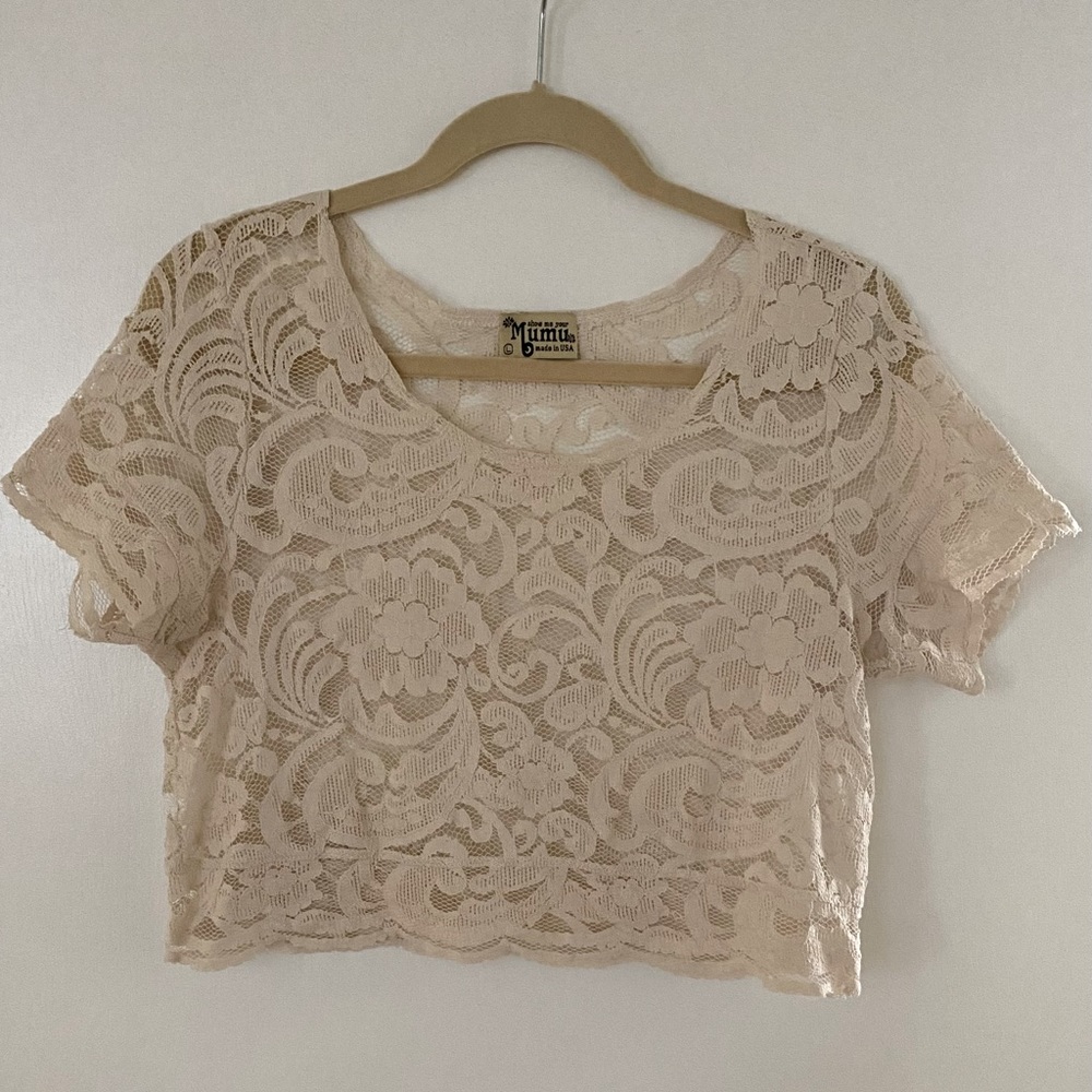 Show Me Your Mumu cropped lace top